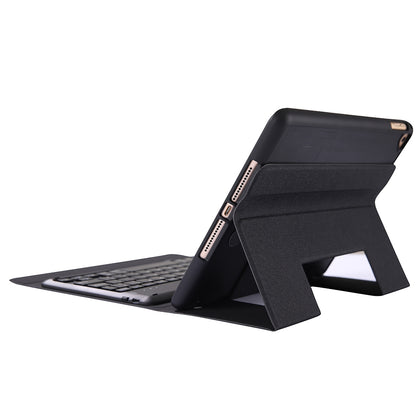 K04B Bluetooth 3.0 Ultra-thin One-piece Bluetooth Keyboard Leather Case for iPad mini 5, with Pen Slot & Holder (Black)