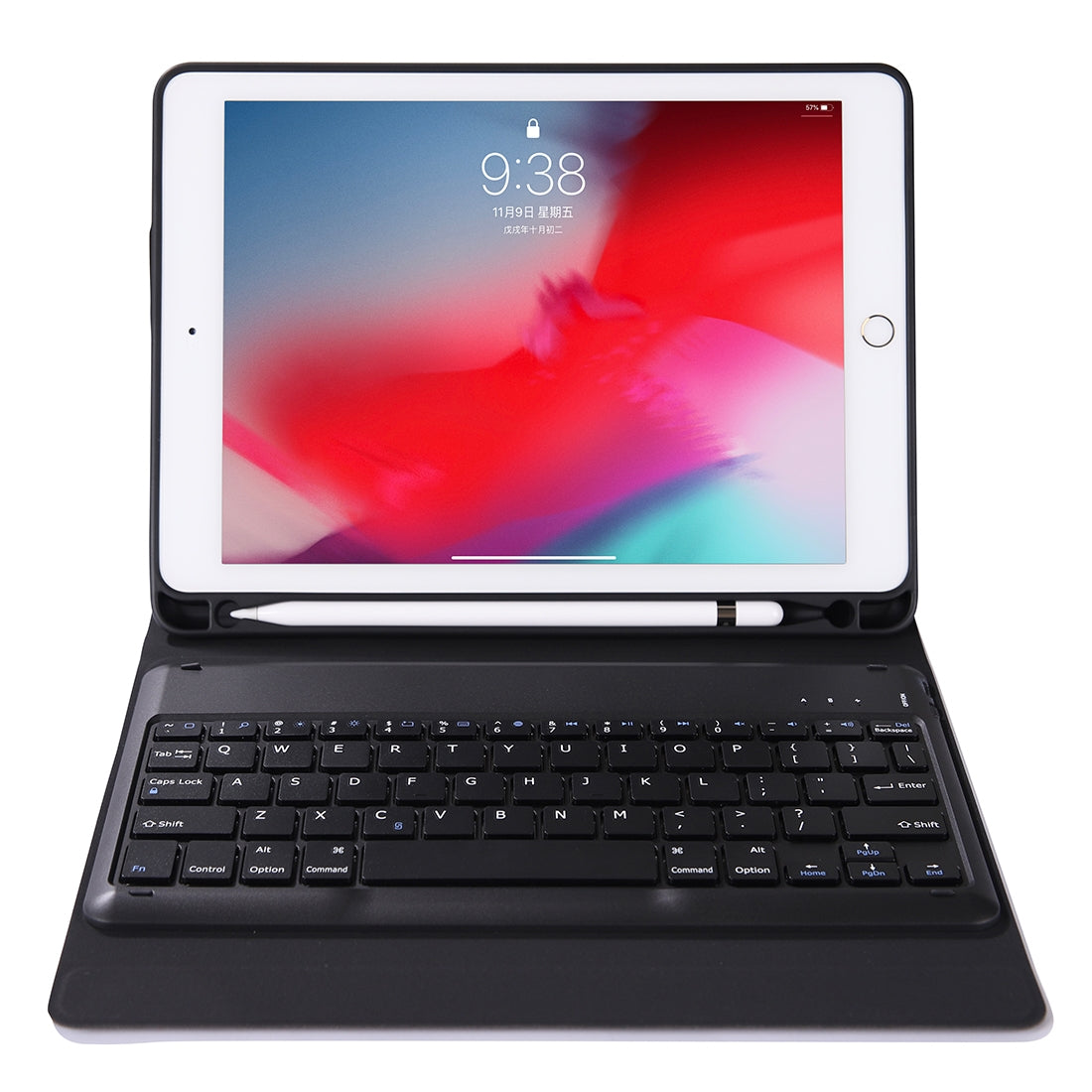 K07B Bluetooth 3.0 Ultra-thin One-piece Bluetooth Keyboard Leather Case for iPad 9.7 (2018) / 9.7 inch (2017) / Pro 9.7 inch / Air 2 / Air, with Pen Slot & Holder