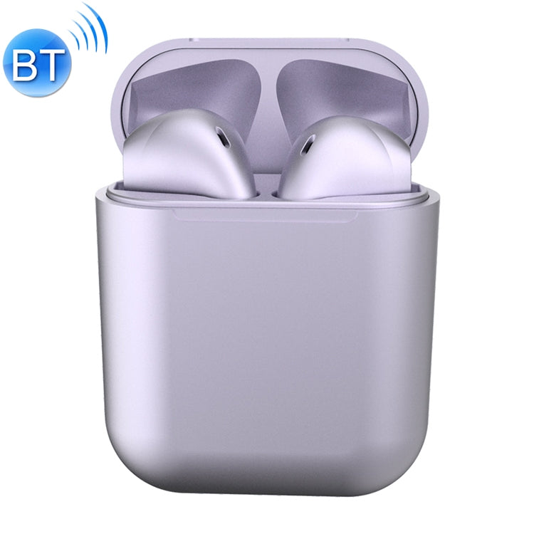 InPods12 TWS Bluetooth 5.0 Metallic Matte Plating Bluetooth Earphone with Charging Case, Supports Call & Touch(Purple)