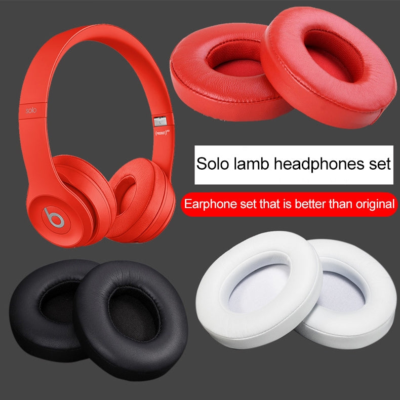 1 Pair Leather Headphone Protective Case for Beats Solo2.0 / Solo3.0, Wired Version (Black)