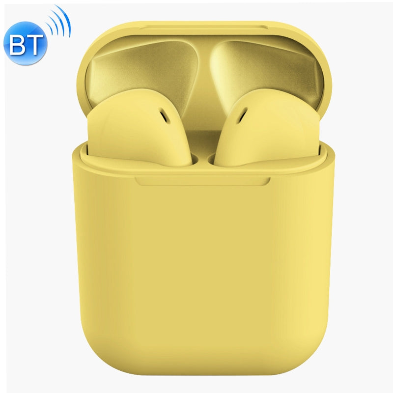 InPods 12 HiFi Wireless Bluetooth 5.0 Earphones with Charging Case, Support Touch & Voice Function (Yellow)