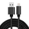 3m 3A Woven Style Metal Head 8 Pin to USB Data / Charger Cable,  For iPhone XR / iPhone XS MAX / iPhone X & XS / iPhone 8 & 8 Plus / iPhone 7 & 7 Plus / iPhone 6 & 6s & 6 Plus & 6s Plus / iPad(Black)