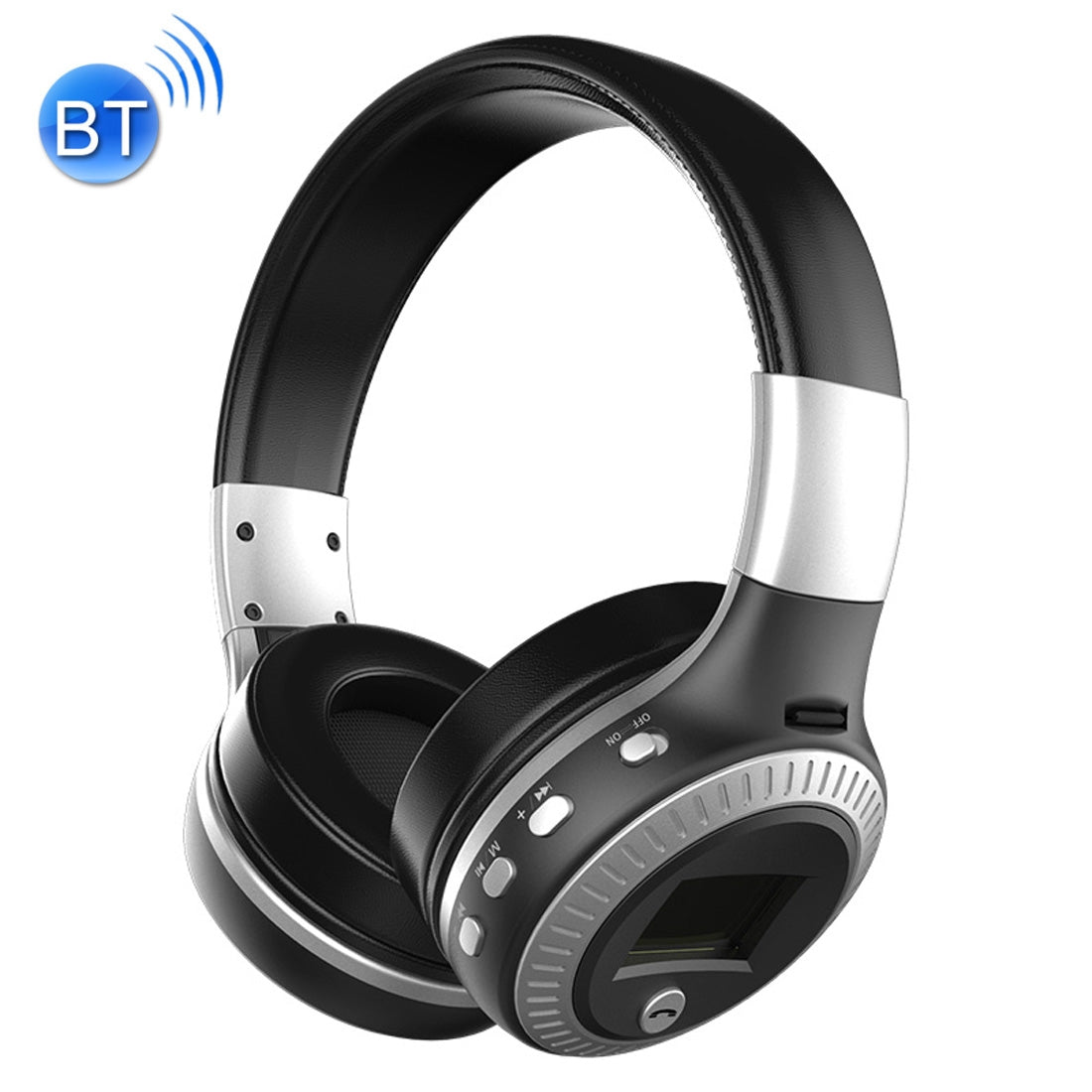 Zealot B19 Folding Headband Bluetooth Stereo Music Headset with Display, For iPhone, Galaxy, Huawei, Xiaomi, LG, HTC and Other Smart Phones(Silver)