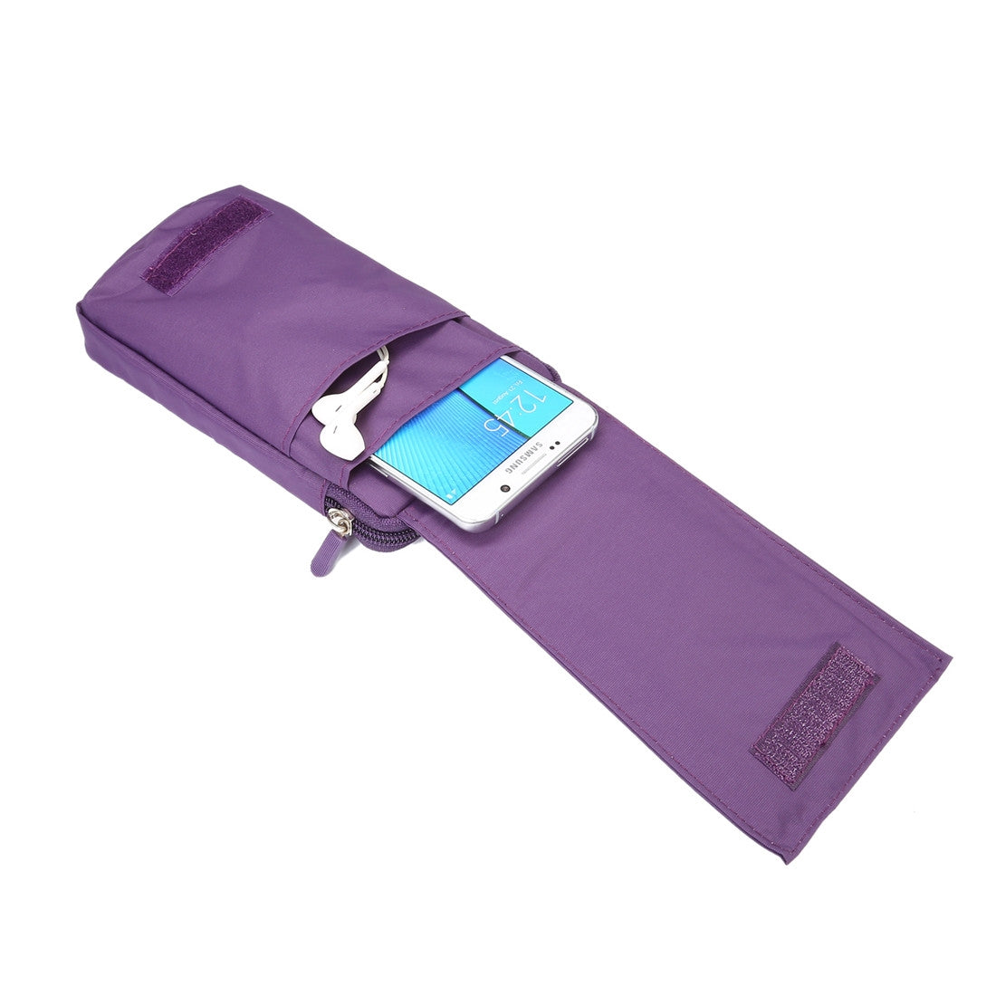 6.4 inch Multifunctional Square Pattern Canvas Sports Storage Waist Packs / Phone Cases / Hiking Bag / Camping Bag with Hanging Hook for iPhone 6S Plus / 7 Plus / Galaxy S7 Edge / Galaxy Note 8(Purple)