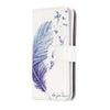For  iPhone 8 & 7  Blue Feather Embossed Pattern Horizontal Flip Leather Case with 9 Card Slots & Wallet & Holder