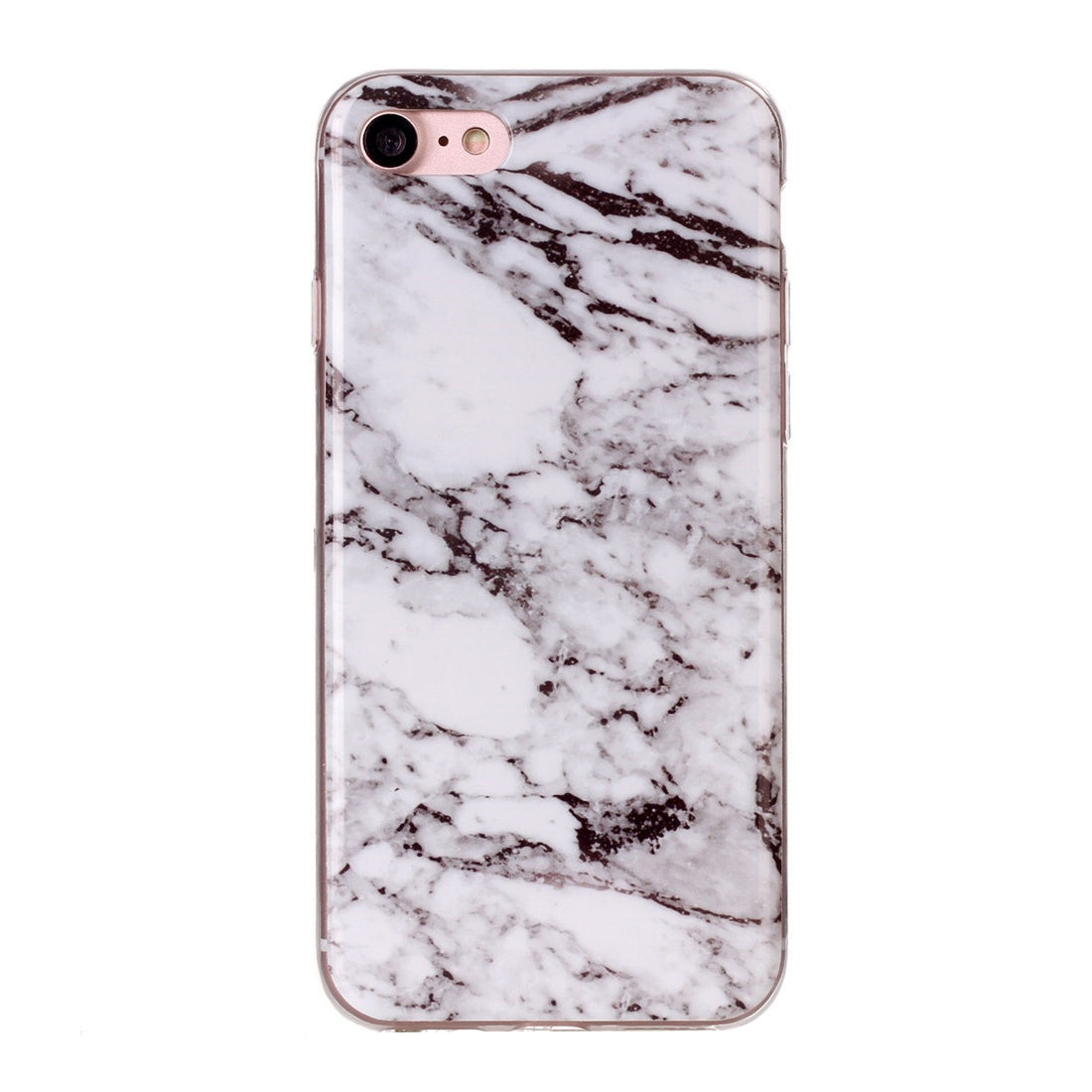 For  iPhone 8 & 7  White Marbling Pattern Soft TPU Protective Back Cover Case