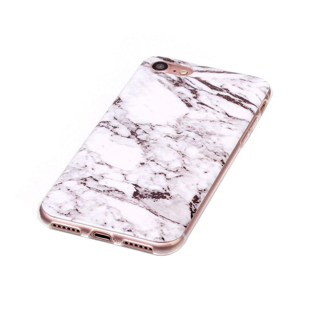For  iPhone 8 & 7  White Marbling Pattern Soft TPU Protective Back Cover Case