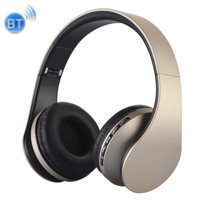 BTH-811 Folding Stereo Wireless  Bluetooth Headphone Headset with MP3 Player FM Radio, for Xiaomi, iPhone, iPad, iPod, Samsung, HTC, Sony, Huawei and Other Audio Devices(Gold)