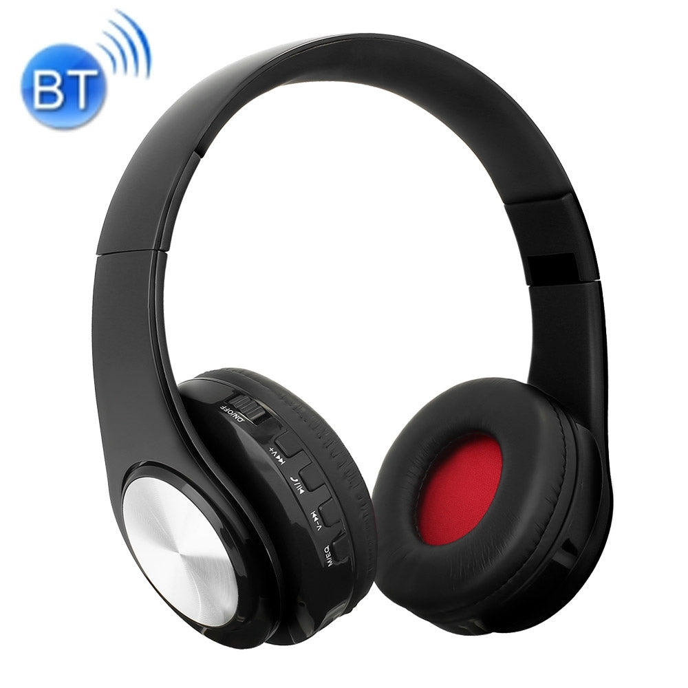 BTH-818 Headband Folding Stereo Wireless Bluetooth Headphone Headset, for iPhone, iPad, iPod, Samsung, HTC, Sony, Huawei, Xiaomi and other Audio Devices (Black+Silvery)