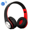 BTH-818 Headband Folding Stereo Wireless Bluetooth Headphone Headset, for iPhone, iPad, iPod, Samsung, HTC, Sony, Huawei, Xiaomi and other Audio Devices (Silvery+Red)