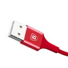 Baseus Aluminium Alloy 1m 2A 8 Pin to USB Bright Surface Metal Data Sync Charging Cable, for iPhone 7 & 7 Plus / iPhone6 & 6s / iPad Air / mini(Red)