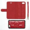 DG.MING for iPhone 8 & 7 Genuine Leather Horizontal Flip Detachable Magnetic Protective Case with Holder & Card Slots & Lanyard (Red)