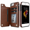 FLOVEME for  iPhone 8 & 7 Crazy Horse Texture  Horizontal Flip Leather Protective Case with Card Slots & Holder(Coffee)