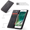 CaseMe-013 Multifunctional Retro Frosted Horizontal Flip Leather Case for iPhone 7 / 8, with Card Slot & Holder & Wallet(Black)