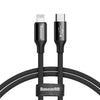 Baseus 5V 2A USB-C / Type-C to 8 Pin Fast Charging Cable, Length : 1m(Black)