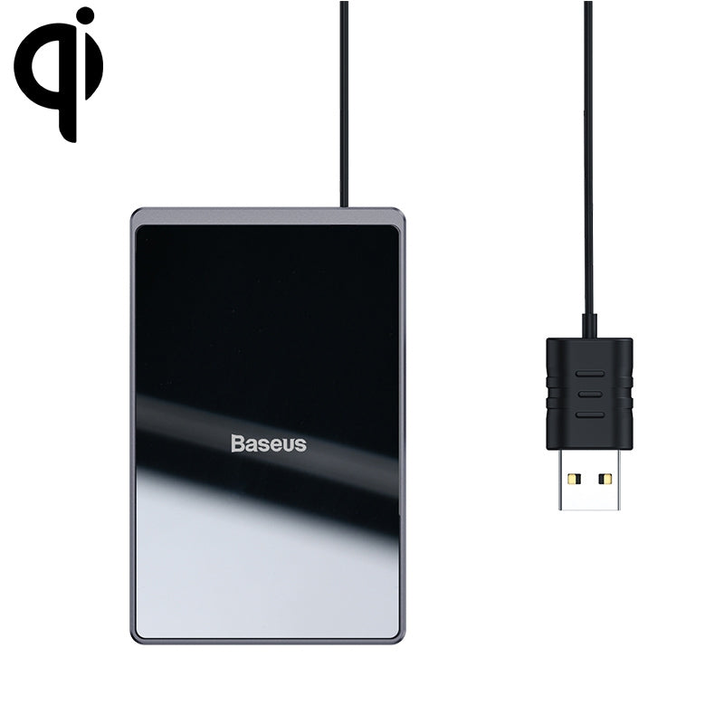Baseus Card Ultra-thin 15W Qi Standard Wireless Charger with 1m USB Cable (Black)