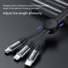 Baseus Car Co-sharing 1m 3.5A 3 in 1 USB to USB-C / Type-C + 8Pin + Micro USB Data Syn Charging Cable(Black)
