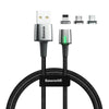 Baseus 2.4A USB to 8 Pin + USB-C / Type-C + Micro USB Zinc Magnetic Charging Sync Data Cable, Length: 2m