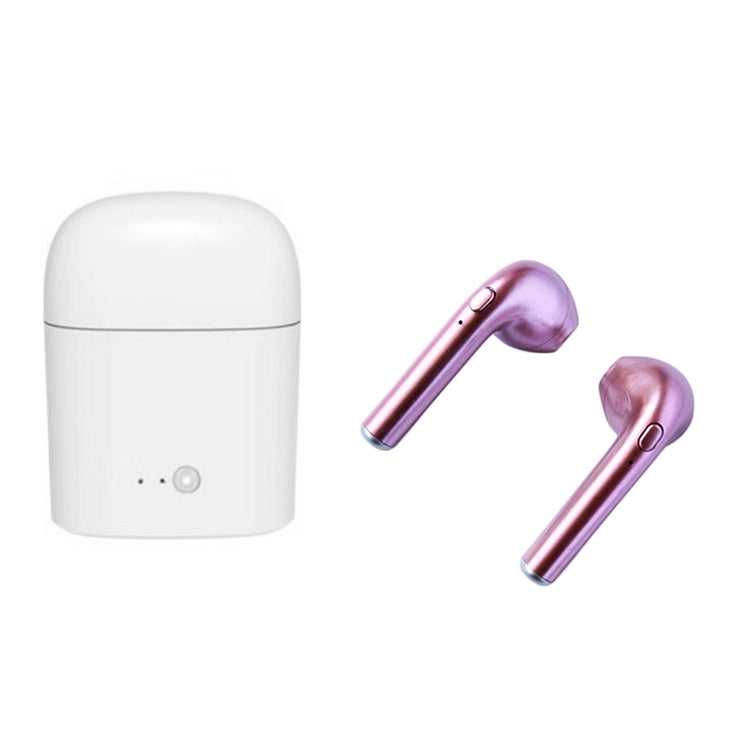 i7S TWS Universal Dual Wireless Bluetooth 5.0 Earbuds Stereo Headset In-Ear Earphone with Charging Box, Automatic Dual Ears Pairing(Rose Gold)
