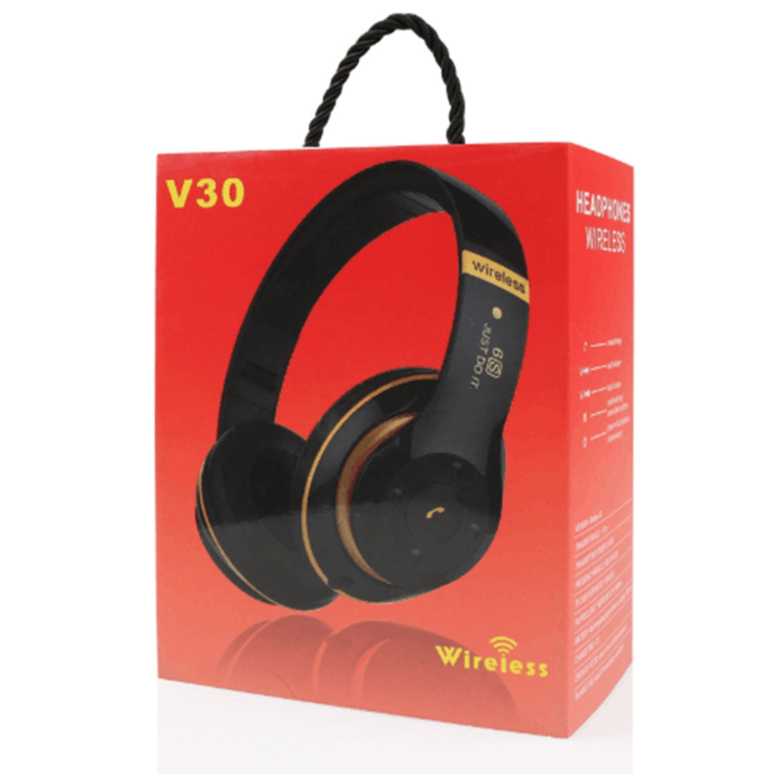 V30 Wireless Bluetooth 4.2 Headphone with Mic & FM & TF Card & Handfree Function, For iPhone, iPad, iPod, Samsung, HTC, Sony, Huawei, Xiaomi and other Audio Devices(Black)