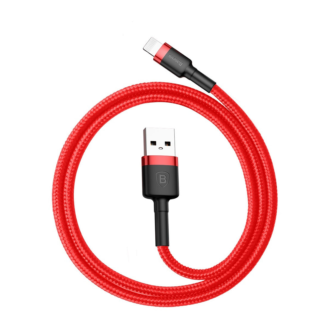 Baseus CALKLF-A09 2.4A 0.5m High Density Nylon Weave USB Cable for Apple 8 Pin, For iPhone XR / iPhone XS MAX / iPhone X & XS / iPhone 8 & 8 Plus / iPhone 7 & 7 Plus / iPhone 6 & 6s & 6 Plus & 6s Plus / iPad(Red)