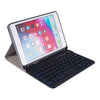 RK405D For iPad mini 5 / 4 Backlight Version Silk Texture Detachable Plastic Bluetooth Keyboard Leather Cover with Stand & Pen Slot Function(Black)