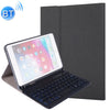 RK405D For iPad mini 5 / 4 Backlight Version Silk Texture Detachable Plastic Bluetooth Keyboard Leather Cover with Stand & Pen Slot Function(Black)