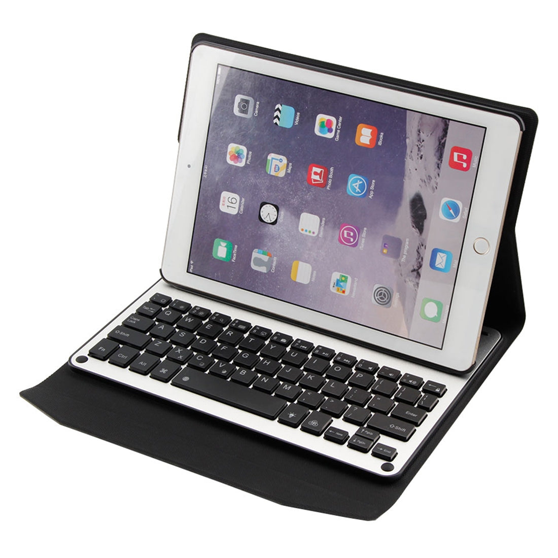 1039D For iPad Pro 10.5 inch & iPad Air 10.5 inch Backlight Version Lambskin Texture Detachable Aluminum Alloy Bluetooth Keyboard Leather Cover with Stand Function(Black)