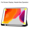 For iPad 10.2 Custer Texture Horizontal Flip Smart TPU Leather Case with Sleep / Wake-up Function & Three-folding Holder & Pen Slot (Black)
