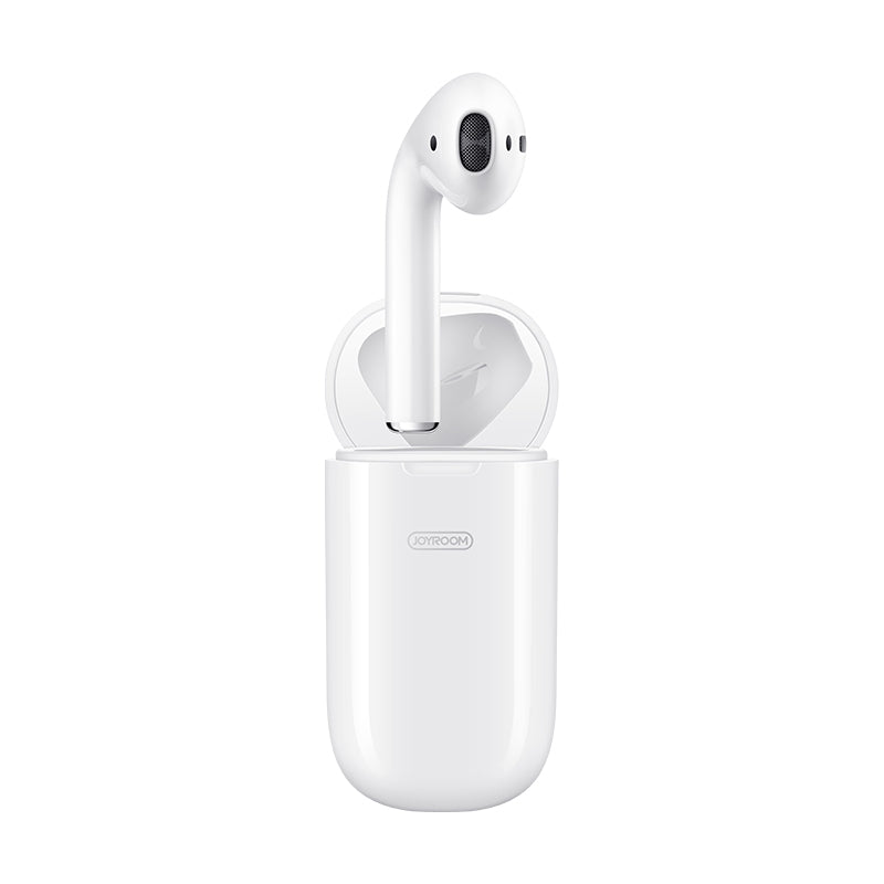 JOYROOM JR-SP1 Single Bluetooth 5.0 Headset with Wireless Charging Box, For iPhone, Galaxy, Huawei, Xiaomi, HTC and Other Smartphones(White)