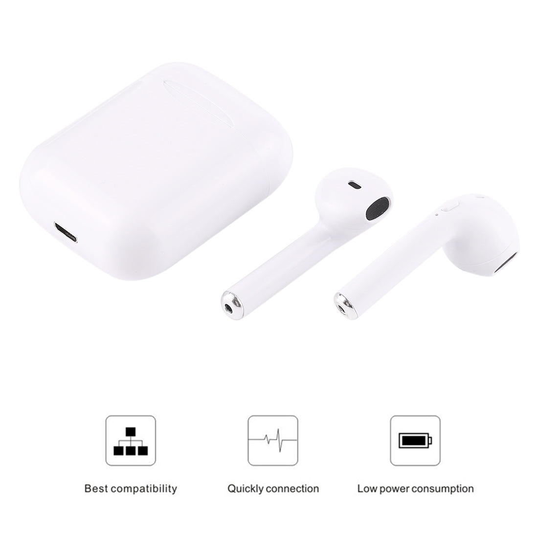 i11-TWS Bluetooth V5.0 Wireless Stereo Earphones with Magnetic Charging Box, Compatible with iOS & Android(White)