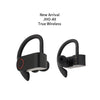 JHO-A9 TWS  Wireless Hanging Ear Type Bluetooth Earphone with Charging + Storage Integrated Zipper Bag, Support Voice Control(Black)