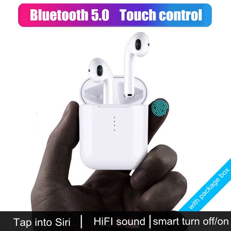 i10 TWS Stereo Portable In-ear Bluetooth V5.0 Smart Touch Control Earphone with Charging Box(White)
