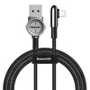 Baseus 8 Pin Angle Head Design Mobile Game Charging Cable, Length : 2m(Black)