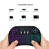 2.4GHz Mini i8 Wireless QWERTY Keyboard with Colorful Backlight & Touchpad & Multimedia Control for PC, Android TV BOX, X-BOX Player, Smartphones(Black)