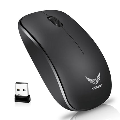 WSKY T16 2.4GHz Wireless 1600DPI Optical Mouse with Receiver(Black)