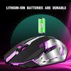 HXSJ M10 2.4GHz 6-keys USB Rechargeable Colorful Lighting Ergonomic 2400DPI Wireless Optical Gaming Mouse for Desktop Computers