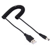 USB 2.0 Male to Straight Head DC 5.5 x 2.5mm Male Retractable Coiled Power Cable for Lenovo, Asus, Toshiba Laptop, Coiled Cable St