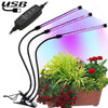 15W Triple Heads Adjustable Spectrum Timing LED Lamp for Plant Growth Lighting, DC 5V