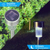 10 PCS Solar Energy Outdoor Lawn Lamp Stainless Steel IP65 Waterproof LED Decorative Garden Light (Warm White)