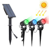 3W One for Three Solar Spotlight Outdoor IP65 Waterproof Light Control Induction Lawn Lamp, Luminous Flux: 300-400lm (RGB Cyclic Fixation)