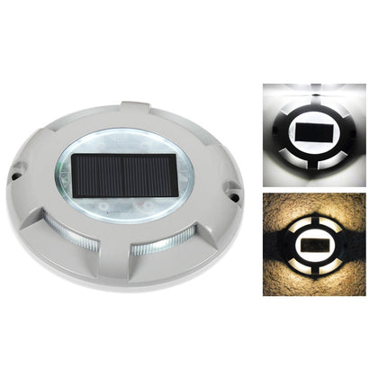 LED High Pressure Resistant Solar Powered Embedded Ground Lamp IP65 Waterproof Outdoor Garden Lawn Lamp, Warm Light 3000K