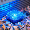 Solar Powered Square Tempered Glass Outdoor LED Buried Light Garden Decoration Lamp IP55 Waterproof，Size: 7 x 7 x 5cm (Blue Light)
