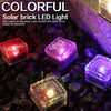 Solar Powered Square Tempered Glass Outdoor LED Buried Light Garden Decoration Lamp IP55 Waterproof，Size: 7 x 7 x 5cm (Red Light)