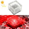 Solar Powered Square Tempered Glass Outdoor LED Buried Light Garden Decoration Lamp IP55 Waterproof，Size: 7 x 7 x 5cm (Red Light)