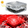 Solar Powered Square Tempered Glass Outdoor LED Buried Light Garden Decoration Lamp IP55 Waterproof，Size: 10 x 10 x 5.2cm(Red Light)
