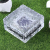 Solar Powered Square Tempered Glass Outdoor LED Buried Light Garden Decoration Lamp IP55 Waterproof，Size: 10 x 10 x 5.2cm(Warm White)