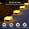 Solar Powered Square Tempered Glass Outdoor LED Buried Light Garden Decoration Lamp IP55 Waterproof，Size: 10 x 10 x 5.2cm(Warm White)