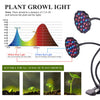 20W Dual Lotus Heads Adjustable Spectrum Timing LED Lamp for Plant Growth Lighting(Black)