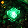 IP68 Waterproof Solar Powered Tempered Glass Outdoor LED Buried Light Garden Decoration Lamp with 0.2W Solar Panel(Green Light)